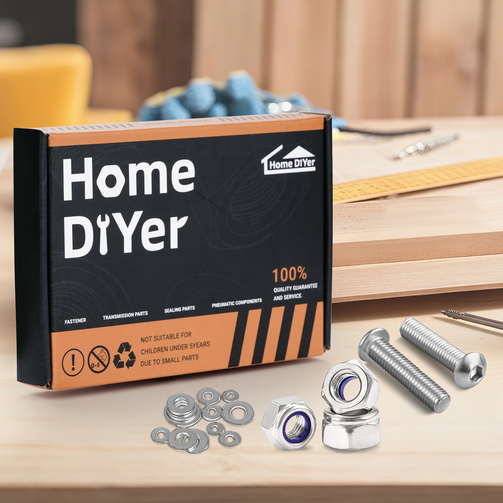 A2 Stainless Steel Button Head Allen Screws with Nyloc Nuts & Washers – Complete Kits M4 M5 M6