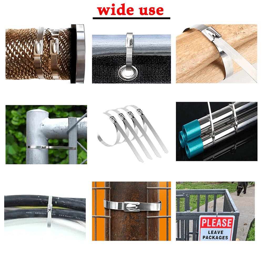 100 PCS Metal Cable Zip Ties Stainless Steel Heavy Duty Self - Locking Cable Ties - HomeDIYer