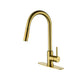 Kitchen Faucet with Pull Down Sprayer – Brushed Gold Stainless Steel, 360° Swivel, Dual Spray Modes, Single Handle for Modern Kitchens