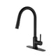 Kitchen Faucet with Pull Down Sprayer – Matte Black Stainless Steel, 360° Swivel, Dual Spray Modes, Single Handle for Modern Kitchens