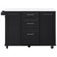 Kitchen Island with Tilt Trash Can Cabinet, Pull-Out Organizer, Drop Leaf & Wheels, 50.7 in.