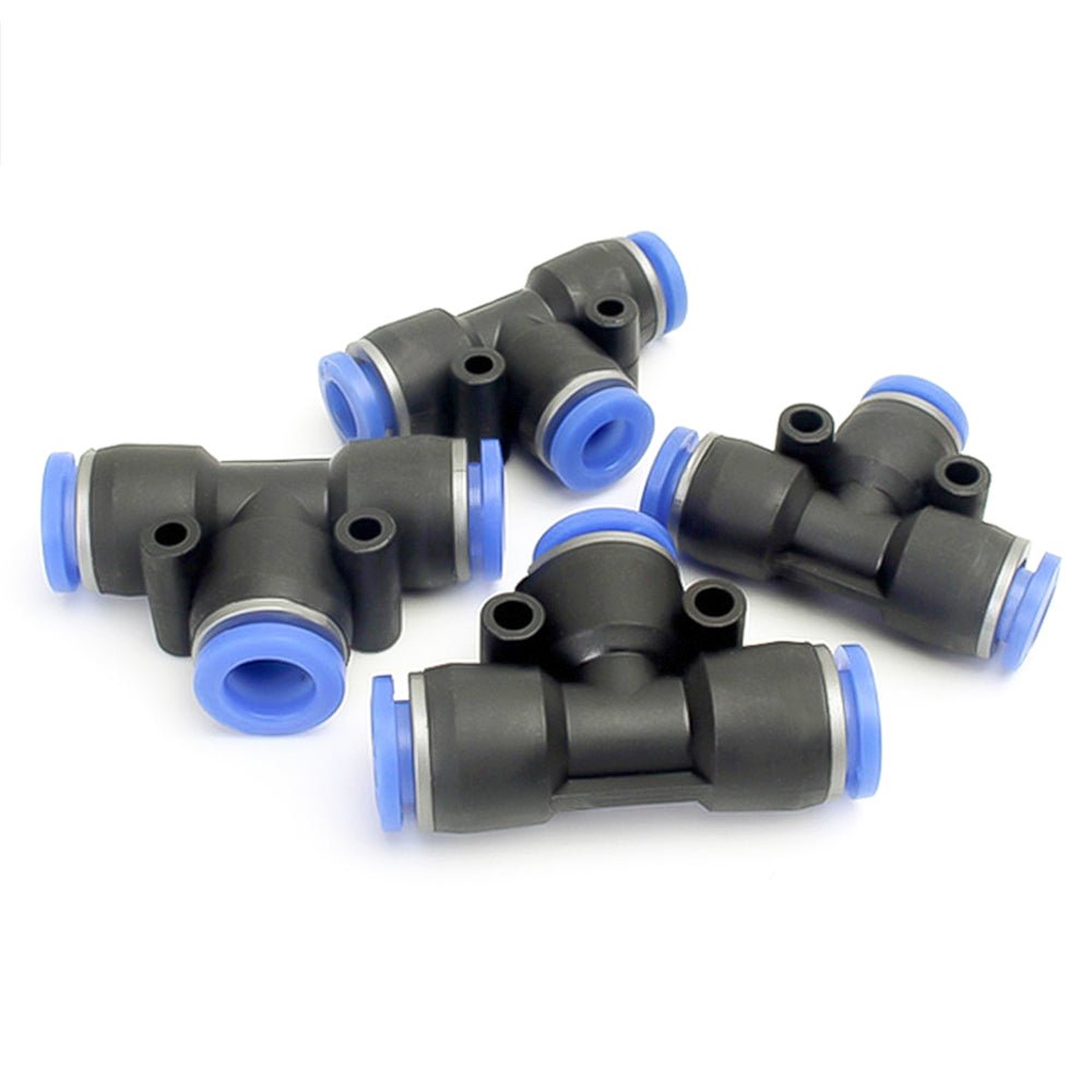 Pneumatic Push In Fitting - T Shape 3 Way Connector 1/6" - 5/8" For Air Water Pipe - HomeDIYer