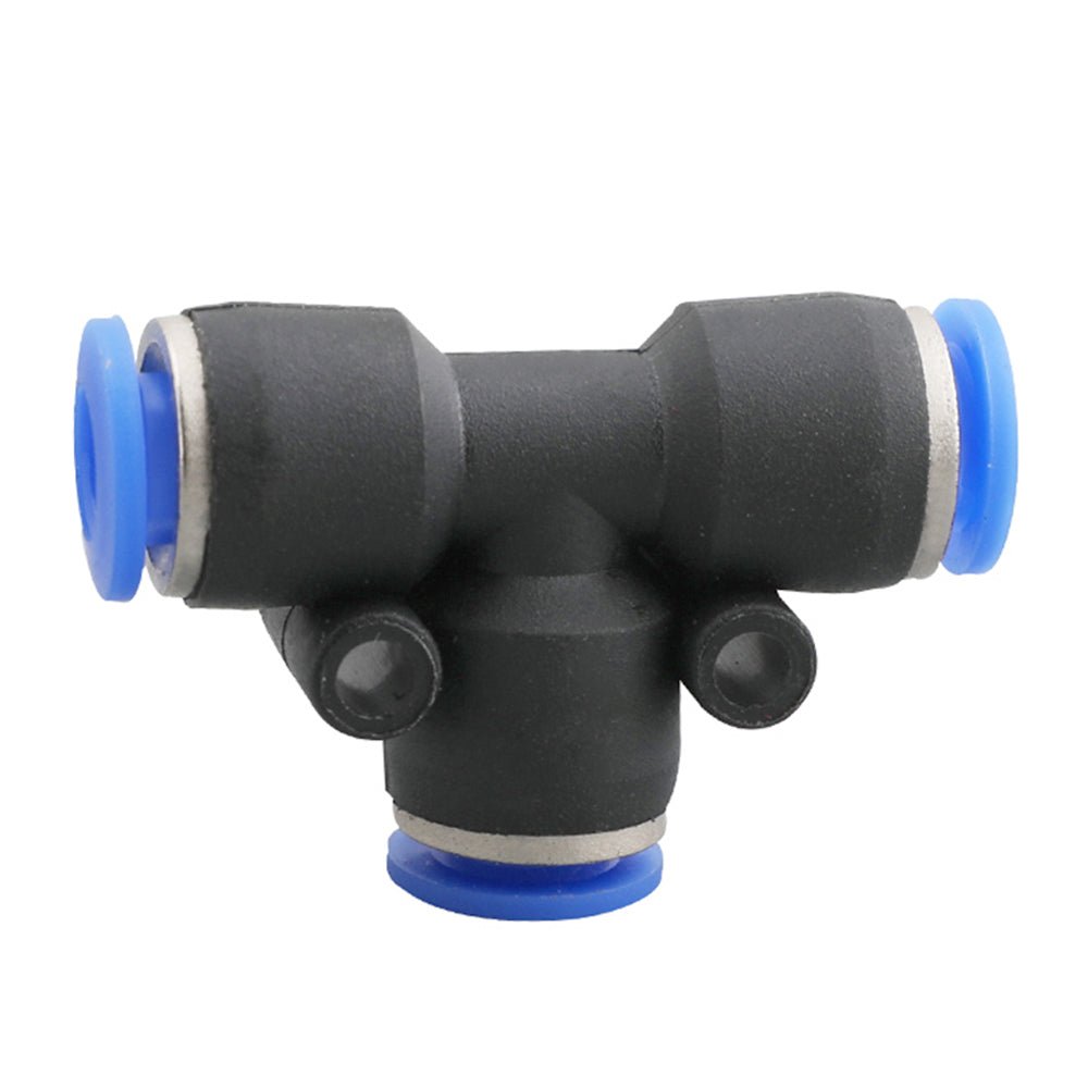 Pneumatic Push In Fitting - T Shape 3 Way Connector 1/6" - 5/8" For Air Water Pipe - HomeDIYer