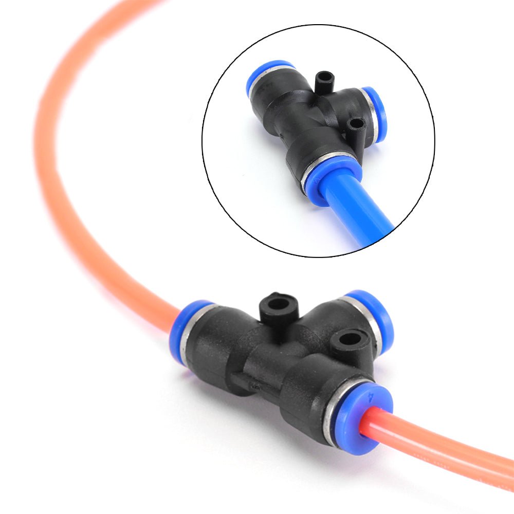 Pneumatic Push In Fitting - T Shape 3 Way Connector 1/6" - 5/8" For Air Water Pipe - HomeDIYer