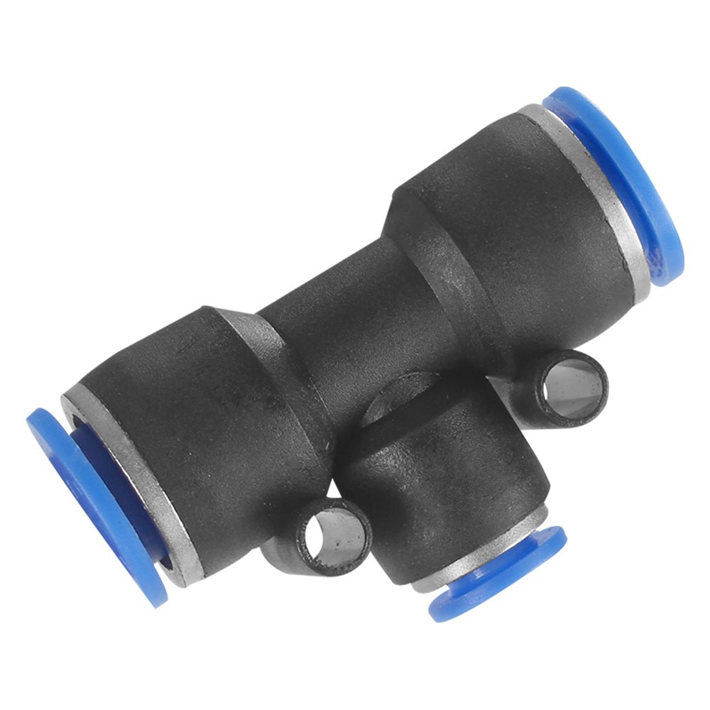 Pneumatic Push - In Fitting Air Water Hose Joiner 'T' 3 Way Connector - Reducer - HomeDIYer