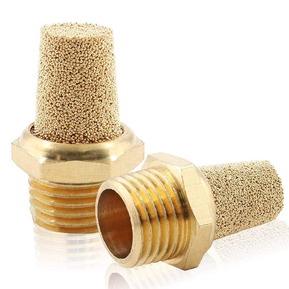 M5 1/8" - 1/4" BSP Sintered Bronze Pneumatic Air Silencer Thread Copper Muffler - HomeDIYer