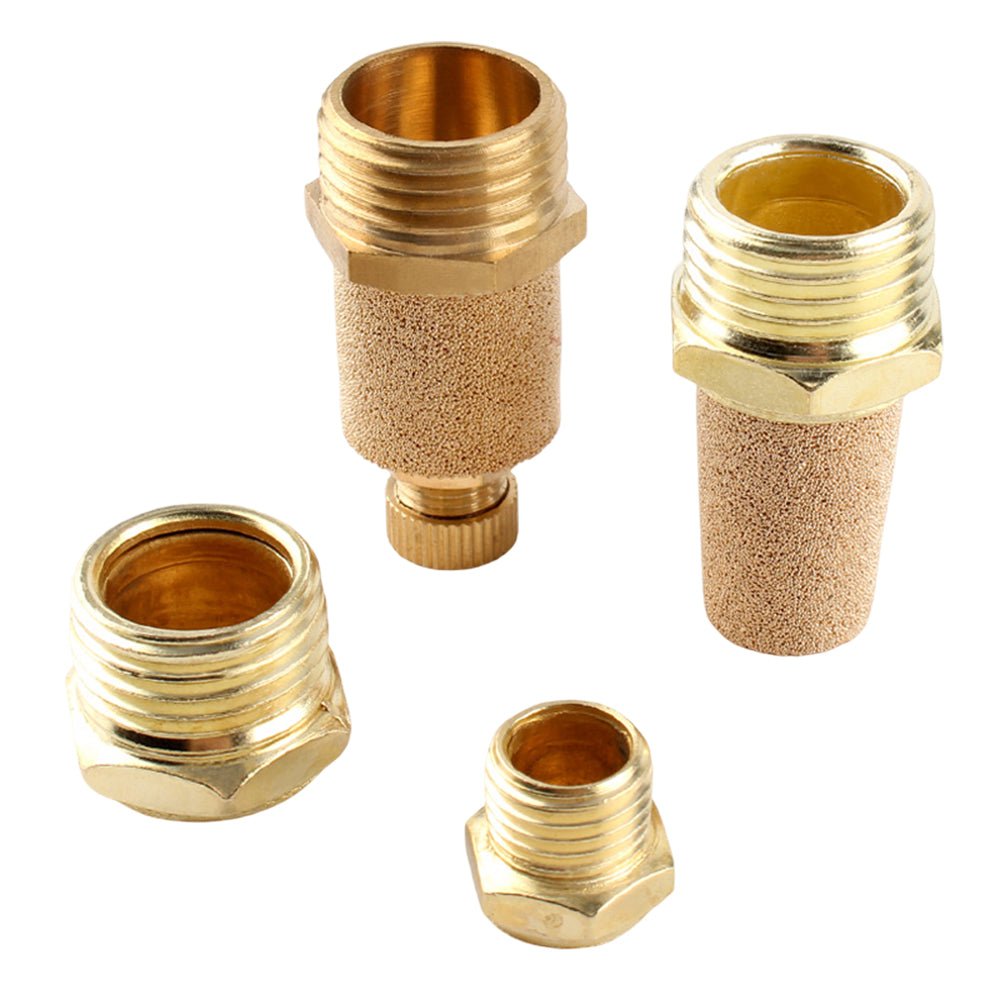 M5 1/8" - 1/4" BSP Sintered Bronze Pneumatic Air Silencer Thread Copper Muffler - HomeDIYer