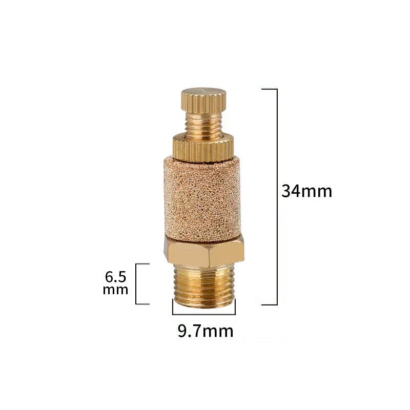 M5 1/8" - 1/4" BSP Sintered Bronze Pneumatic Air Silencer Thread Copper Muffler - HomeDIYer