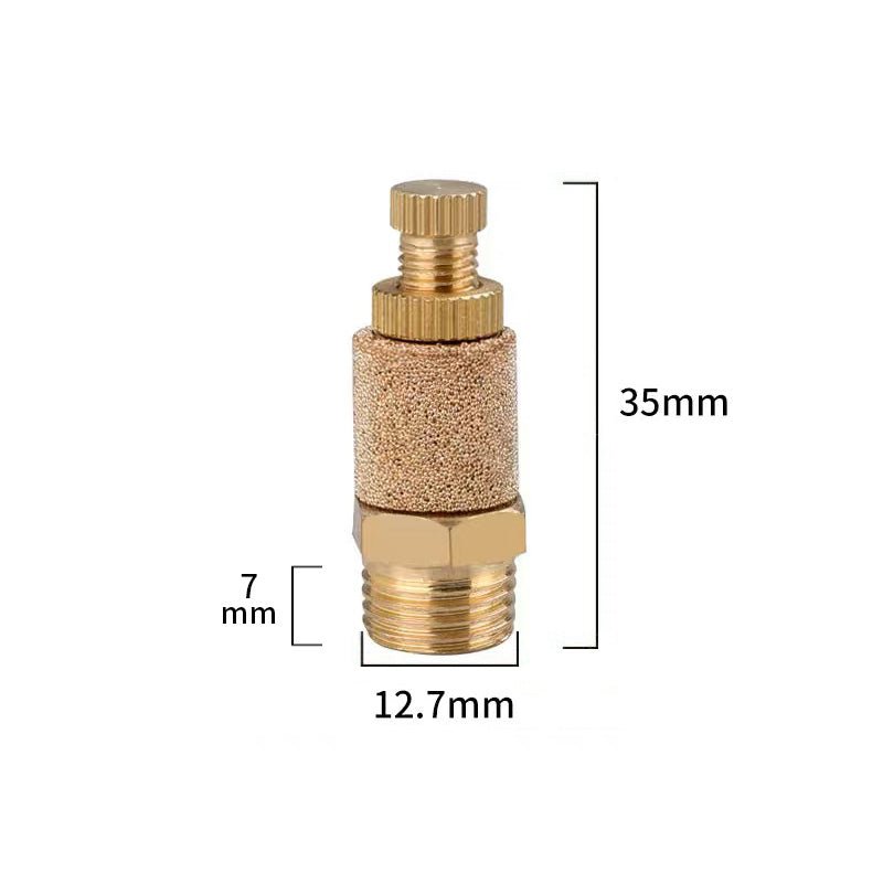 M5 1/8" - 1/4" BSP Sintered Bronze Pneumatic Air Silencer Thread Copper Muffler - HomeDIYer