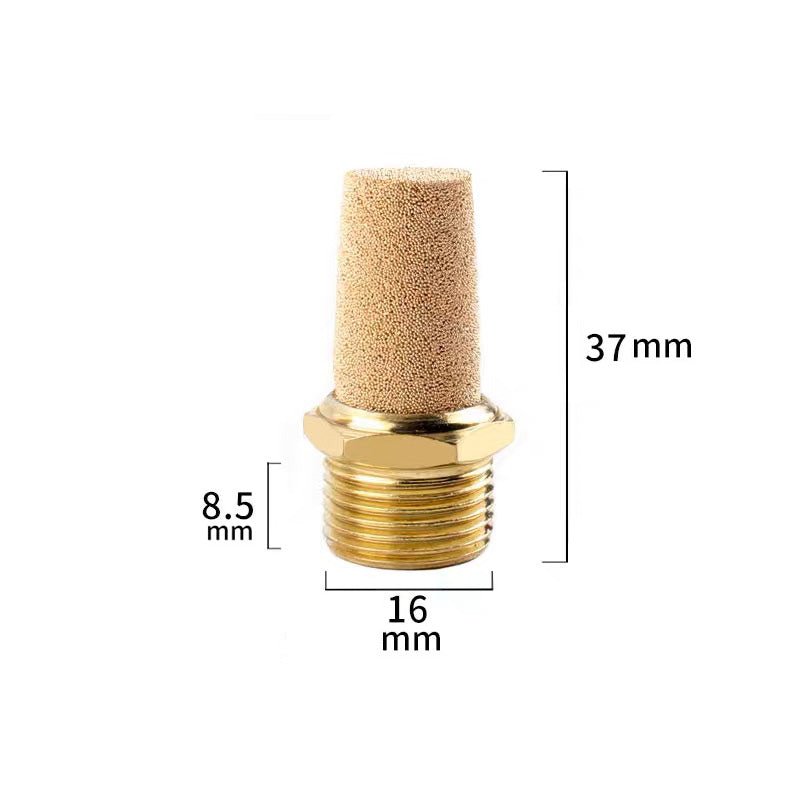 M5 1/8" - 1/4" BSP Sintered Bronze Pneumatic Air Silencer Thread Copper Muffler - HomeDIYer