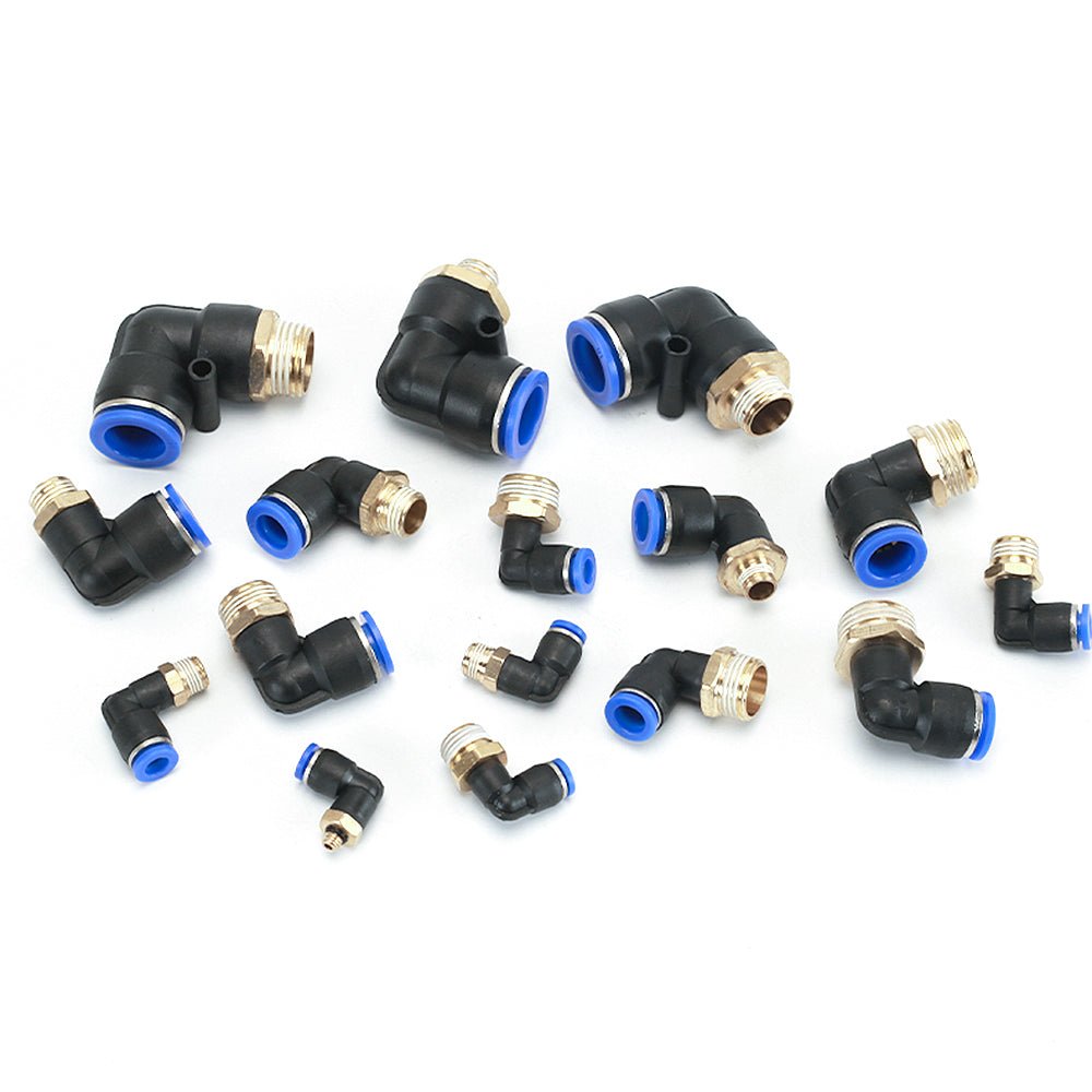 Pneumatic Push In Fitting 1/8" - 3/4" Male Elbow Connector for Air Water Hose Tube - HomeDIYer