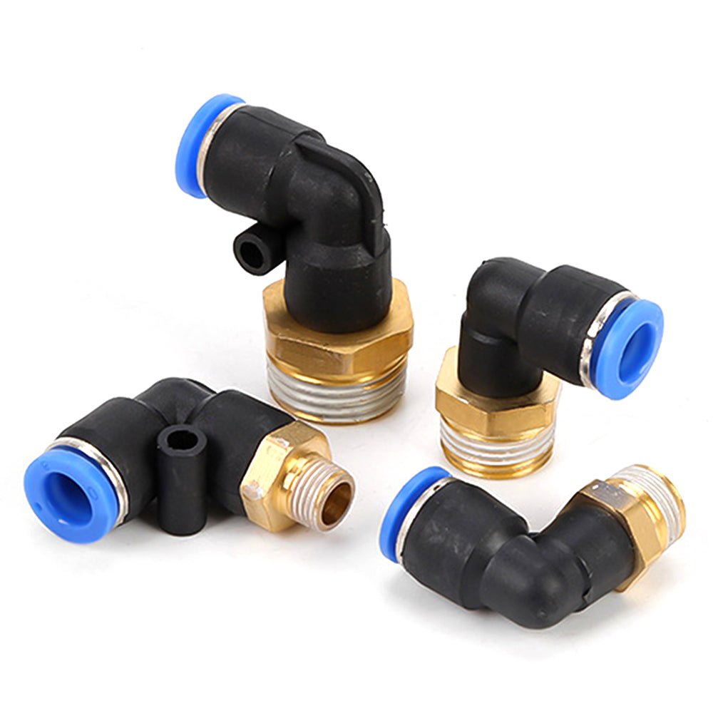 Pneumatic Push In Fitting 1/8" - 3/4" Male Elbow Connector for Air Water Hose Tube - HomeDIYer