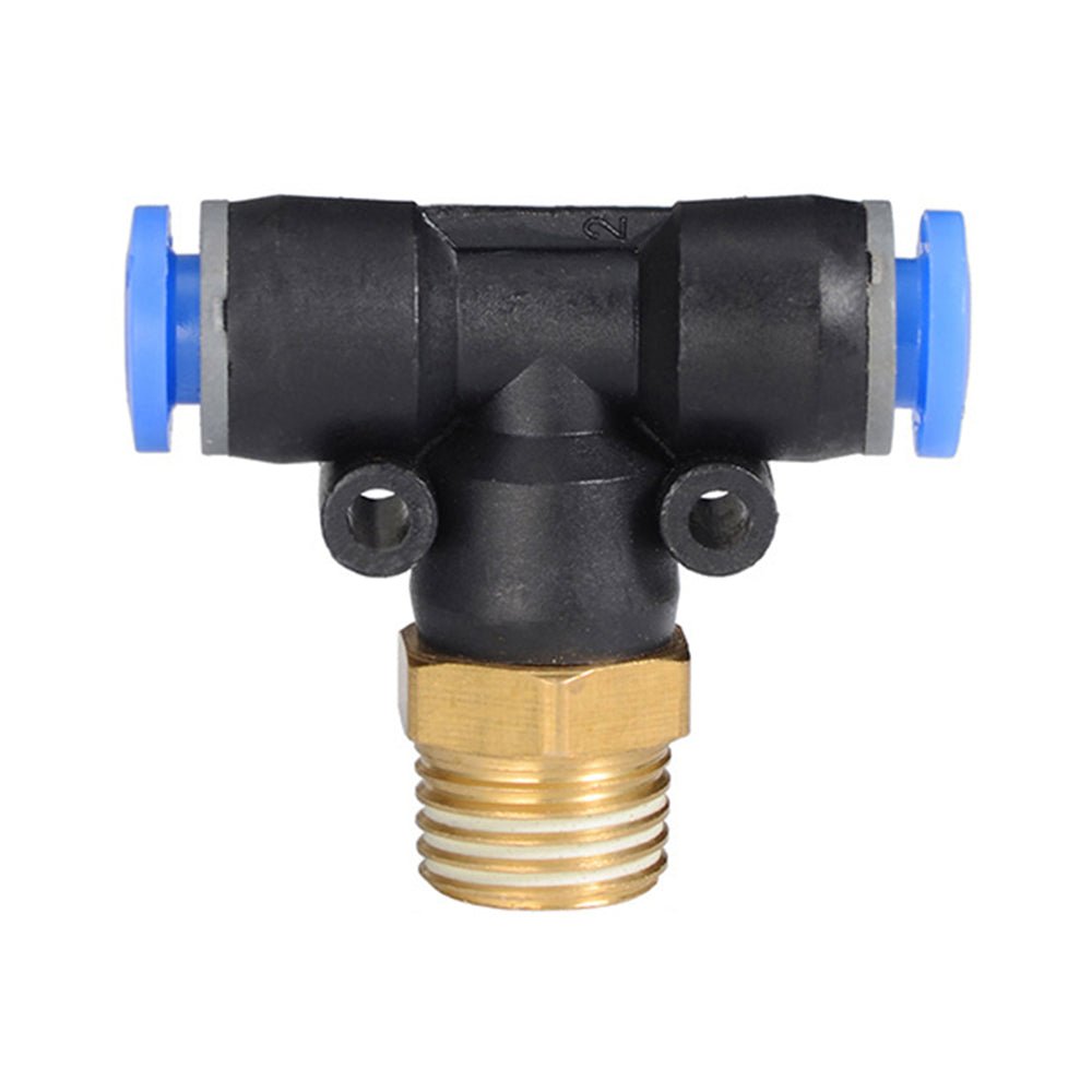 4 - 16mm Pneumatic Push In Fitting Tee T piece 3 Way Connector For Air Water Pipe - HomeDIYer