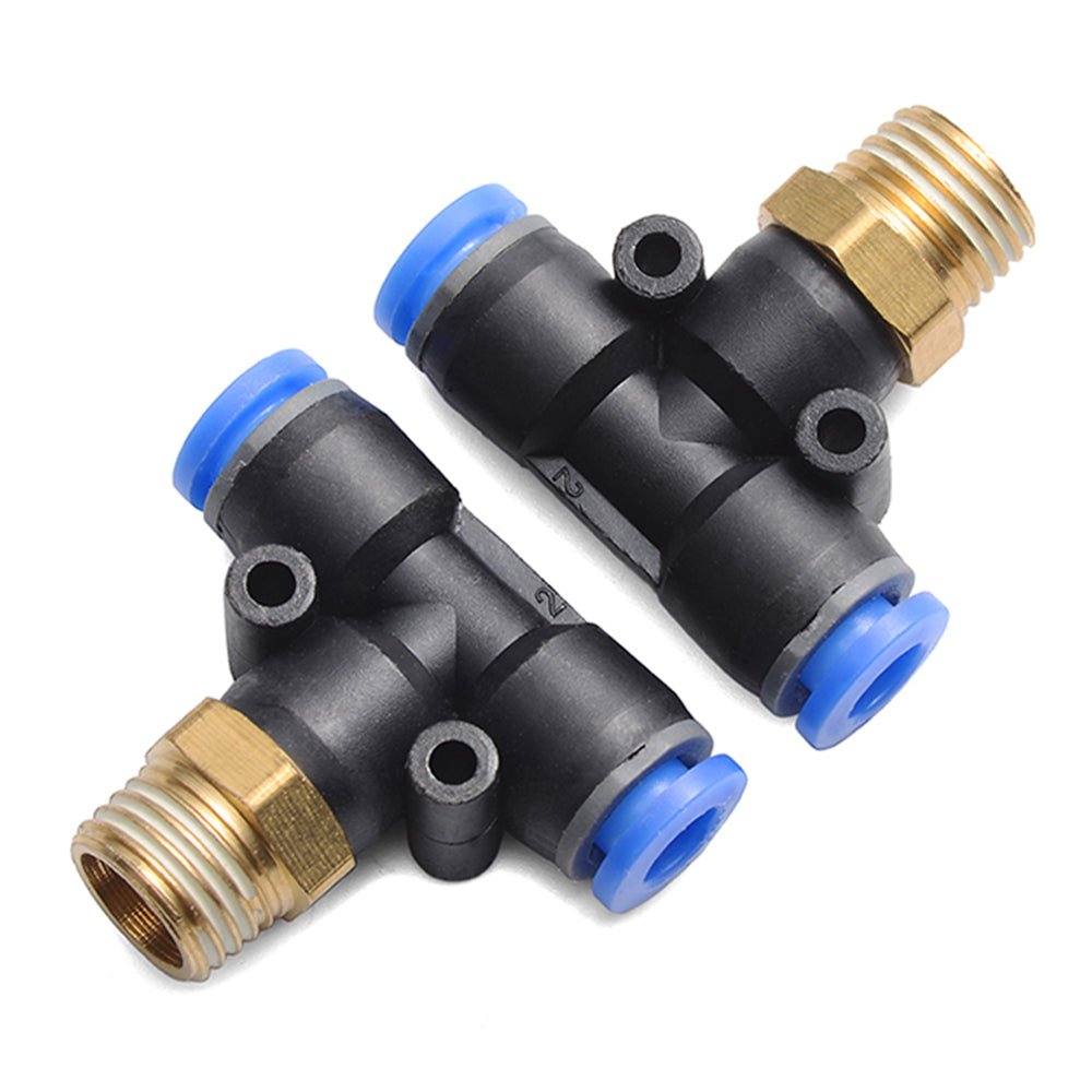 4 - 16mm Pneumatic Push In Fitting Tee T piece 3 Way Connector For Air Water Pipe - HomeDIYer