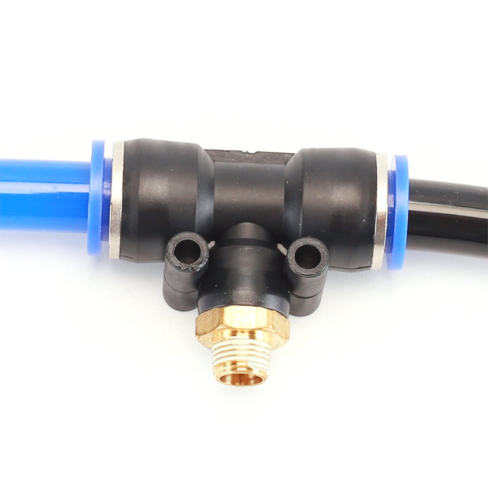 4 - 16mm Pneumatic Push In Fitting Tee T piece 3 Way Connector For Air Water Pipe - HomeDIYer