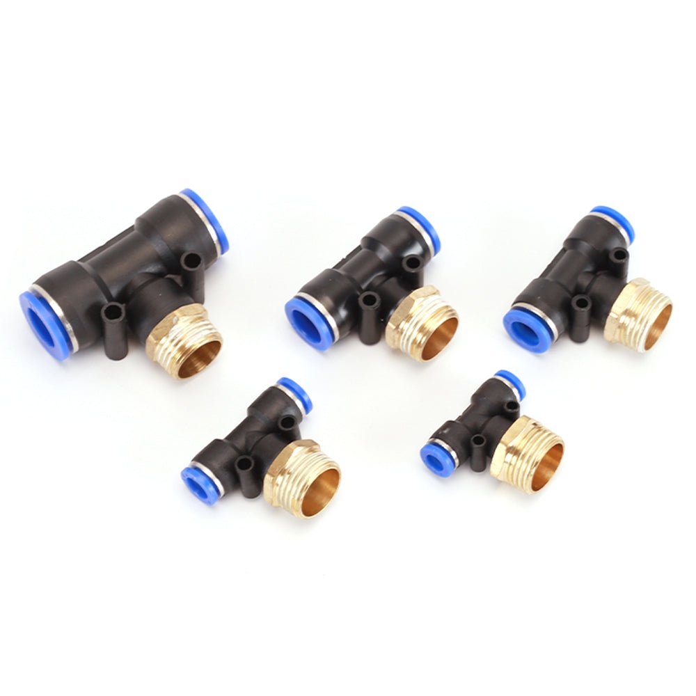 4 - 16mm Pneumatic Push In Fitting Tee T piece 3 Way Connector For Air Water Pipe - HomeDIYer