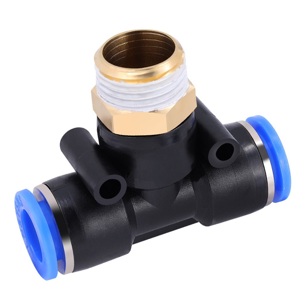 4 - 16mm Pneumatic Push In Fitting Tee T piece 3 Way Connector For Air Water Pipe - HomeDIYer