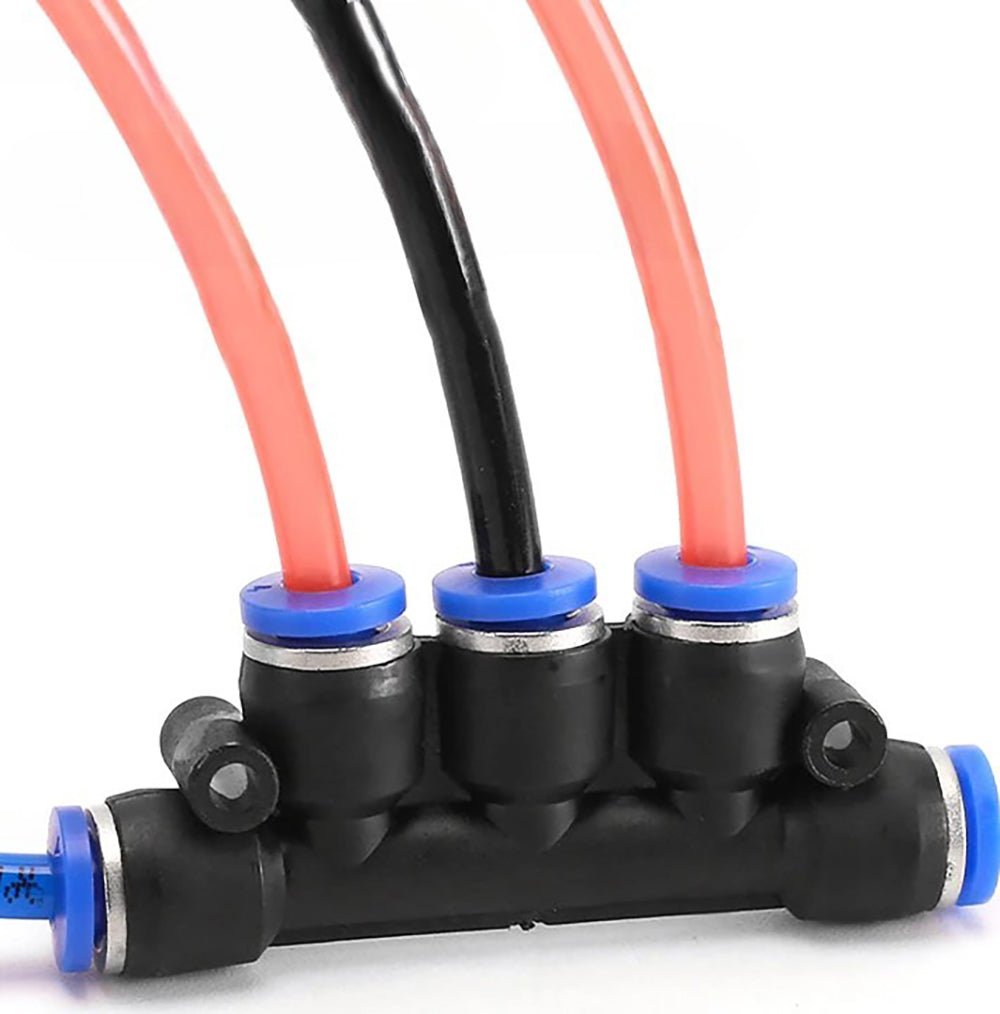 Pneumatic Fittings 5 WAY push - fit hose inline air - line connector 4,6,8,10,12mm - HomeDIYer