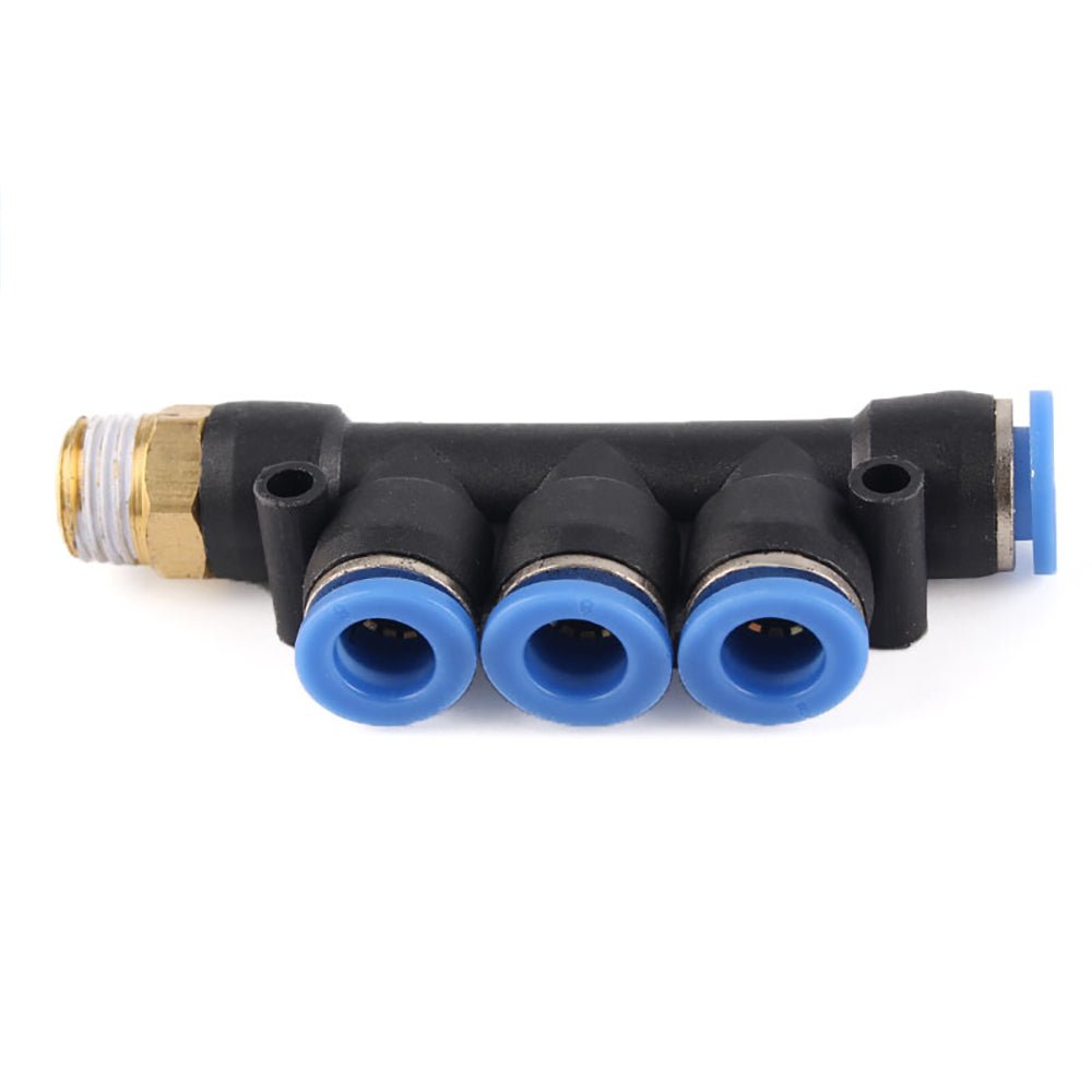 4 - 10mm Pneumatic Push In Fitting T Shape 5 Way Connector For Air Water Pipe - HomeDIYer