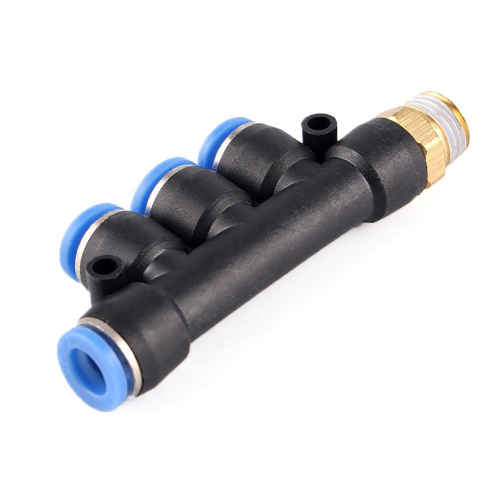 4 - 10mm Pneumatic Push In Fitting T Shape 5 Way Connector For Air Water Pipe - HomeDIYer