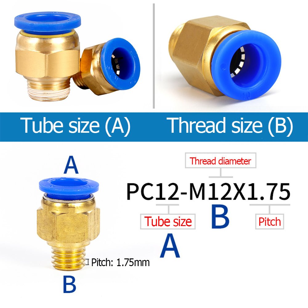 Pneumatic connector 4/6/8/10/12mm hose fitting Compressed air connection - HomeDIYer