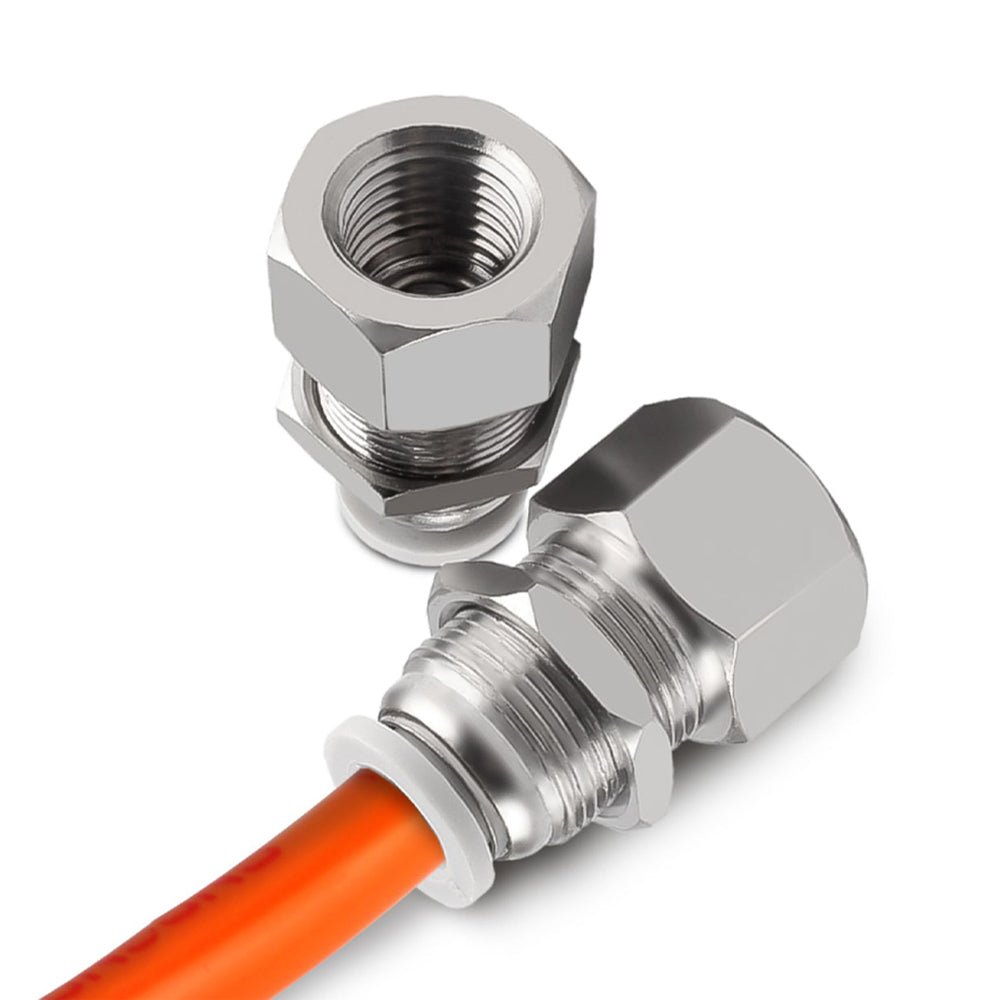 Pneumatic Push In Connect Air Fitting Female Bulkhead Connector Hose Tube 4 - 16mm - HomeDIYer