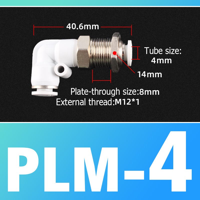 Pneumatic Push Fit Equal Connectors Bulkhead Elbow Speed Join Adaper L - Type - HomeDIYer