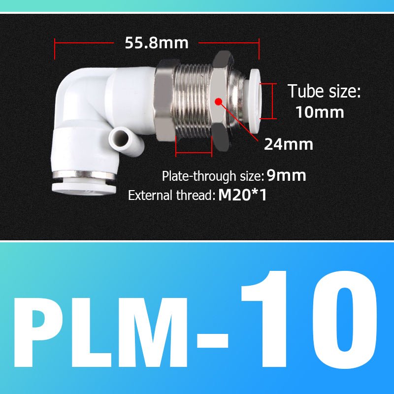 Pneumatic Push Fit Equal Connectors Bulkhead Elbow Speed Join Adaper L - Type - HomeDIYer