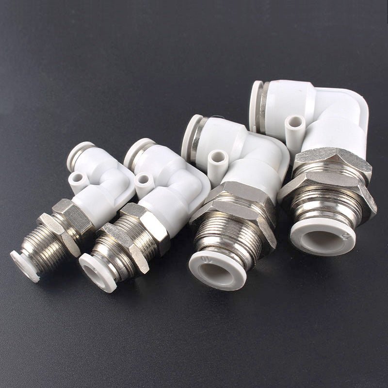 Pneumatic Push Fit Equal Connectors Bulkhead Elbow Speed Join Adaper L - Type - HomeDIYer