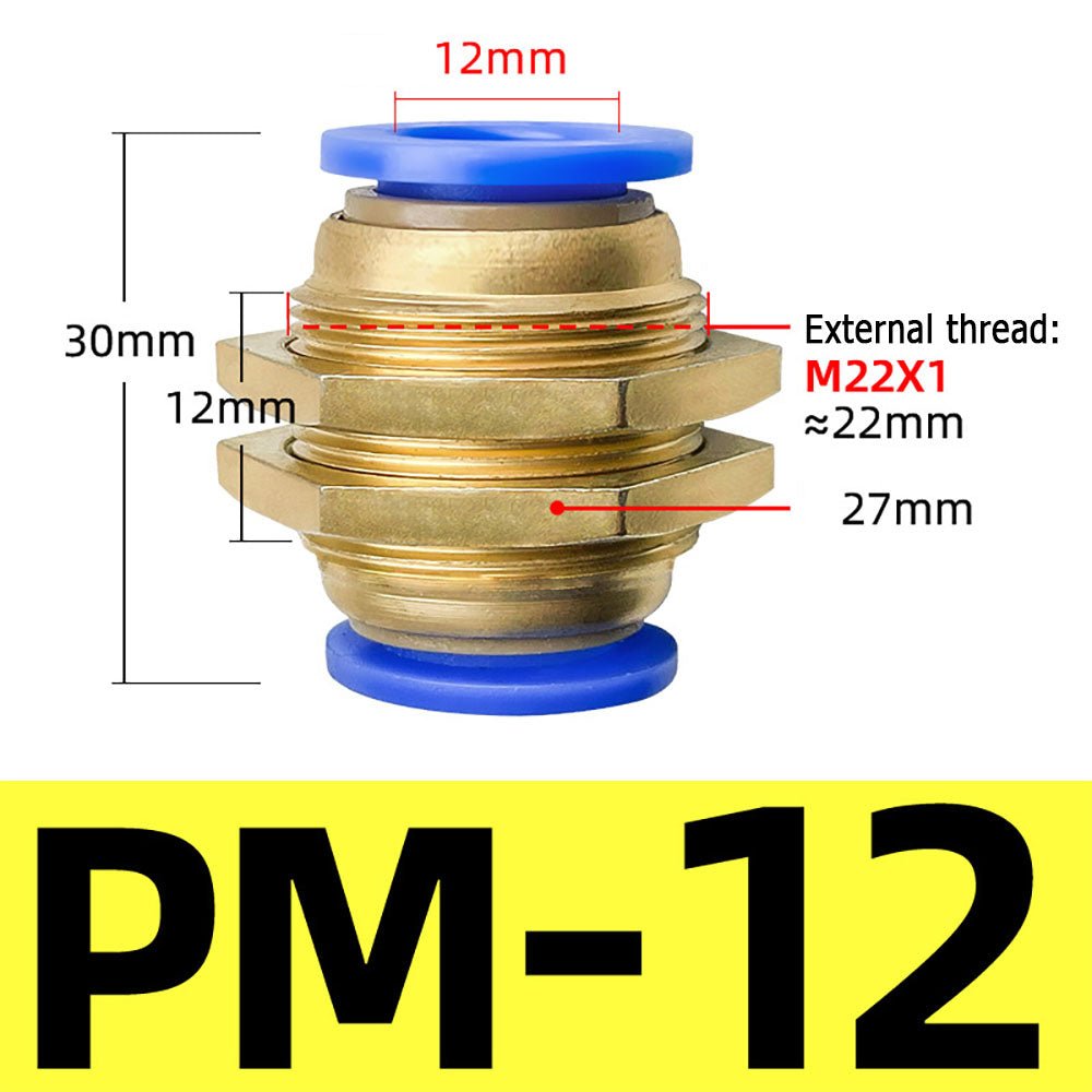 4 6 8 10 12mm Bulkhead Connector Pneumatic Air Push In Fitting For Hose Tube - HomeDIYer