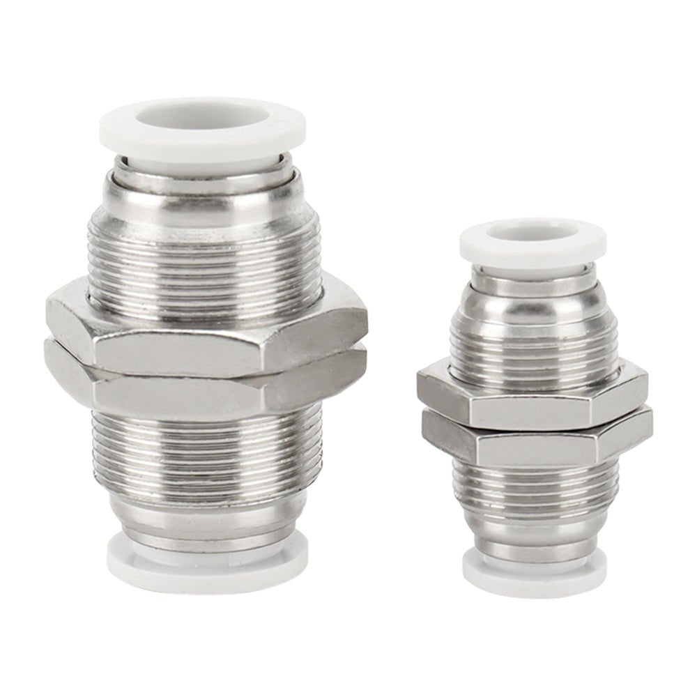 4 - 12mm Bulkhead Union Connector Pneumatic Air Push In Fitting For Hose Tube - HomeDIYer