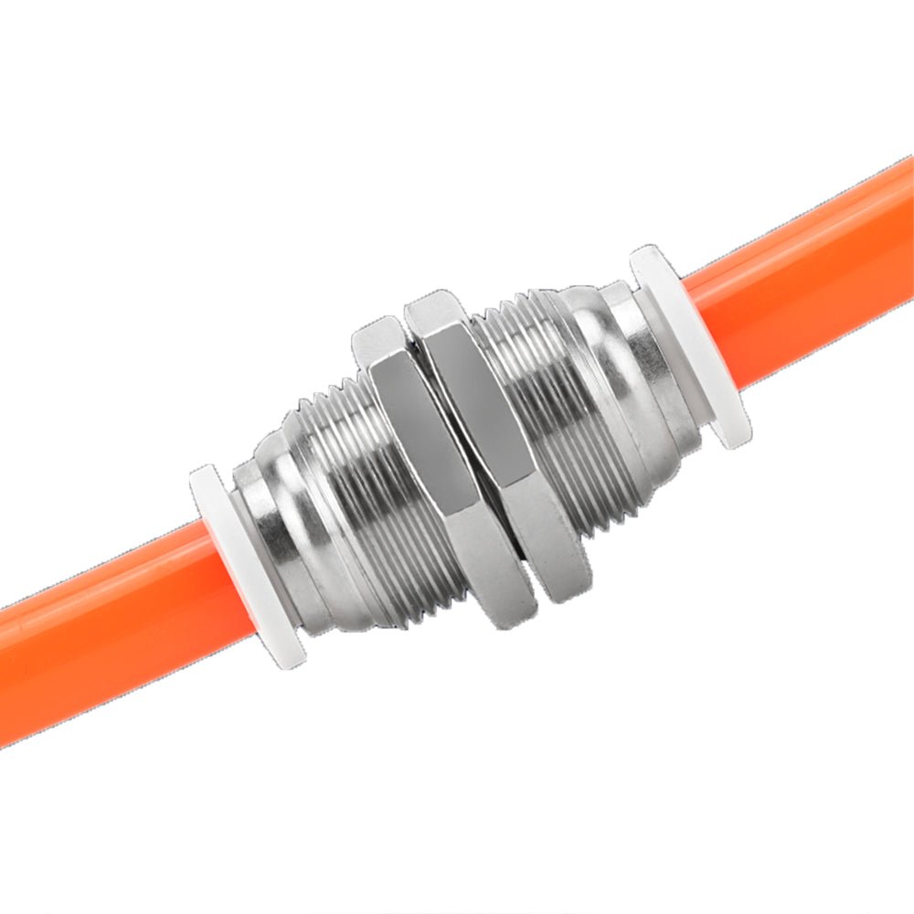 4 - 12mm Bulkhead Union Connector Pneumatic Air Push In Fitting For Hose Tube - HomeDIYer