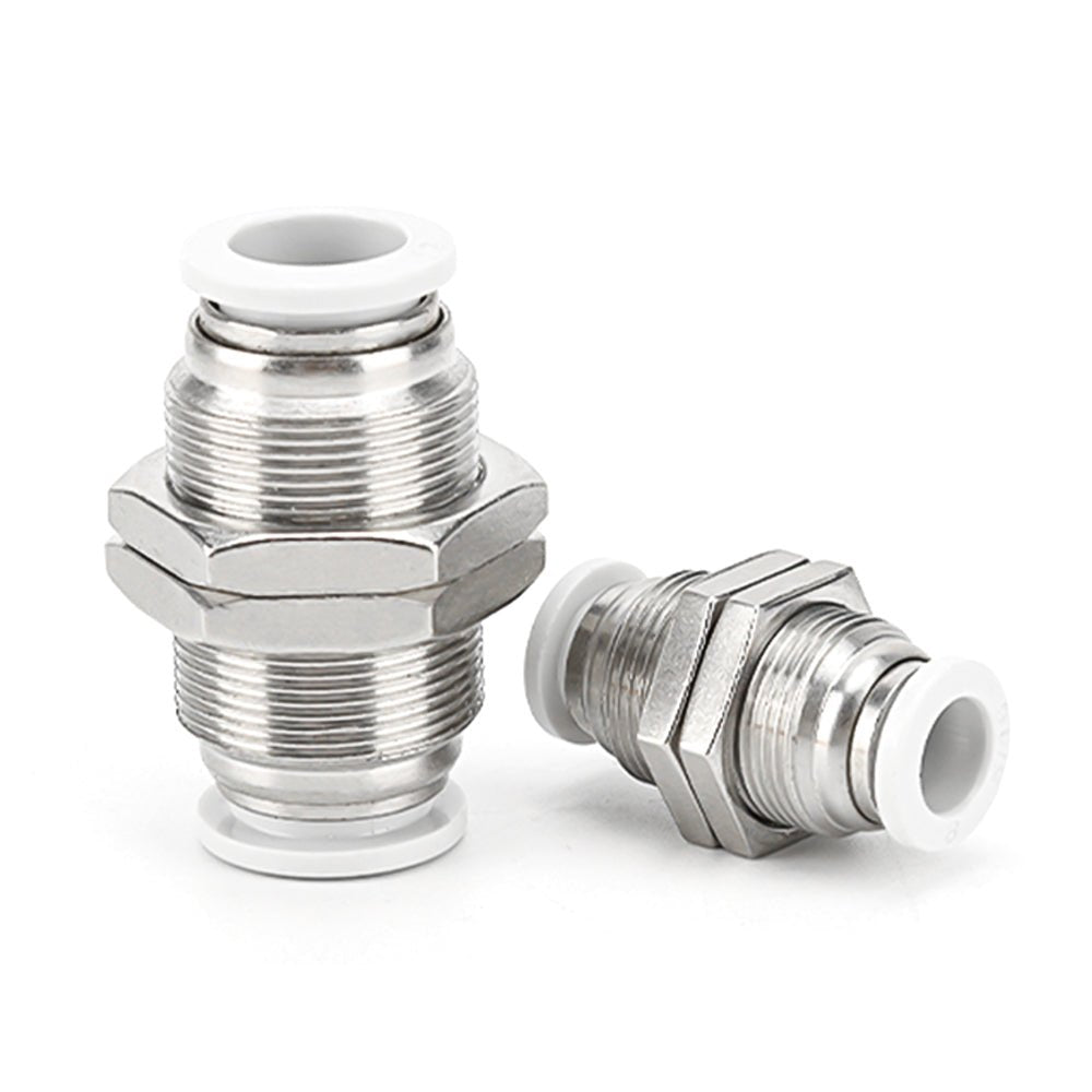 4 - 12mm Bulkhead Union Connector Pneumatic Air Push In Fitting For Hose Tube - HomeDIYer