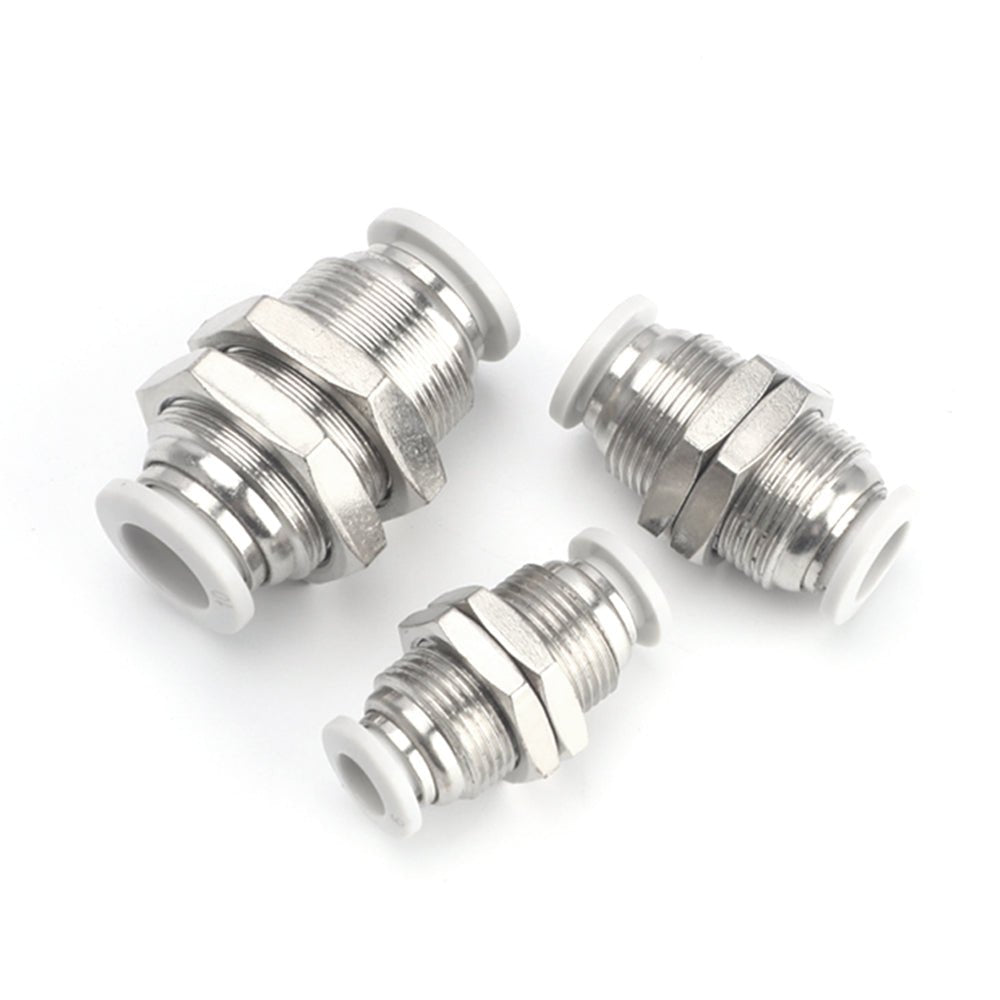 4 - 12mm Bulkhead Union Connector Pneumatic Air Push In Fitting For Hose Tube - HomeDIYer