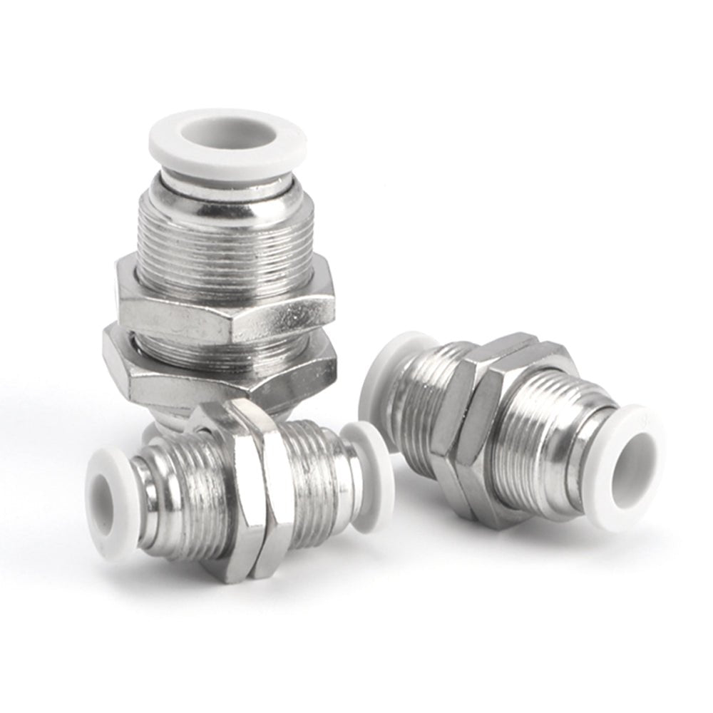4 - 12mm Bulkhead Union Connector Pneumatic Air Push In Fitting For Hose Tube - HomeDIYer