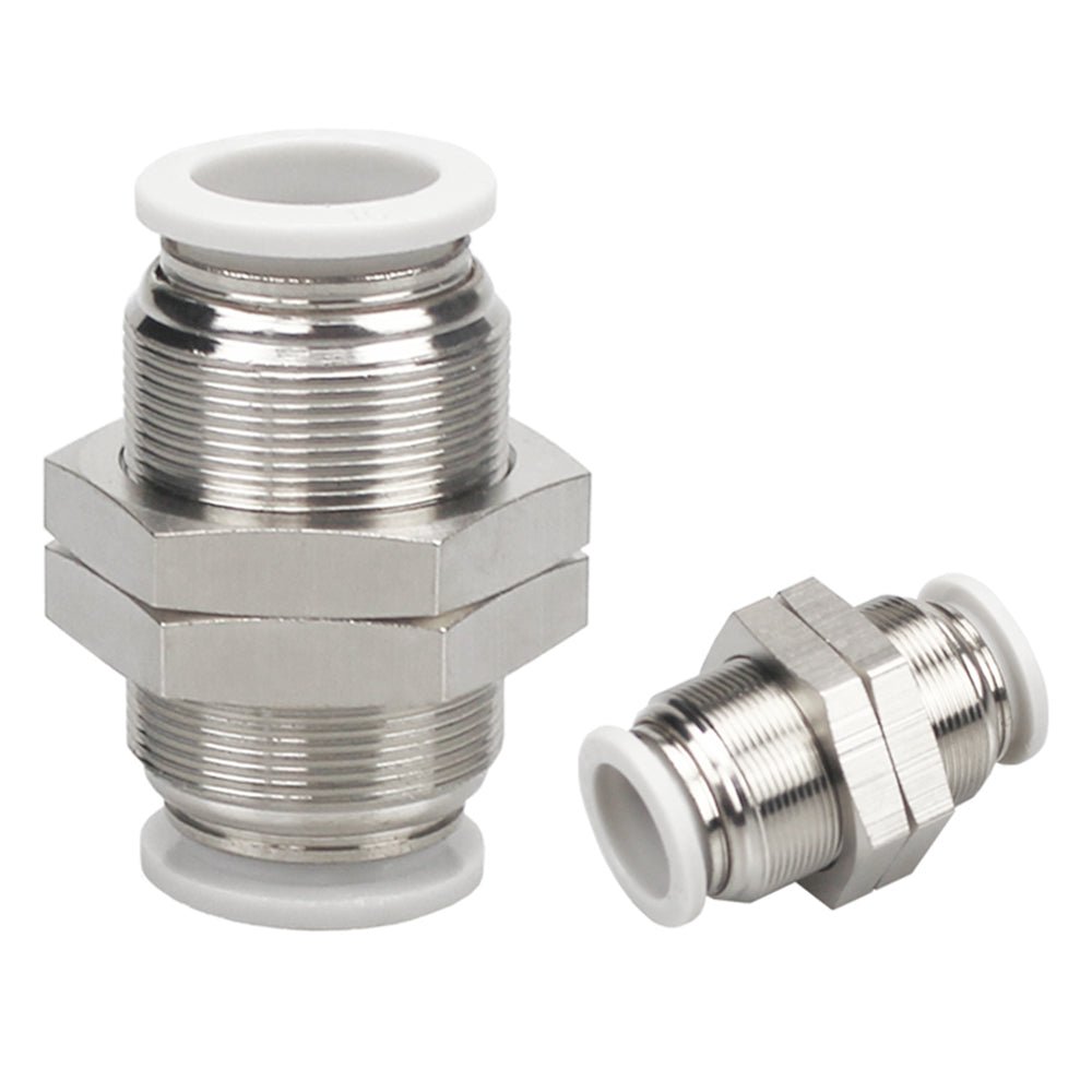 4 - 12mm Bulkhead Union Connector Pneumatic Air Push In Fitting For Hose Tube - HomeDIYer