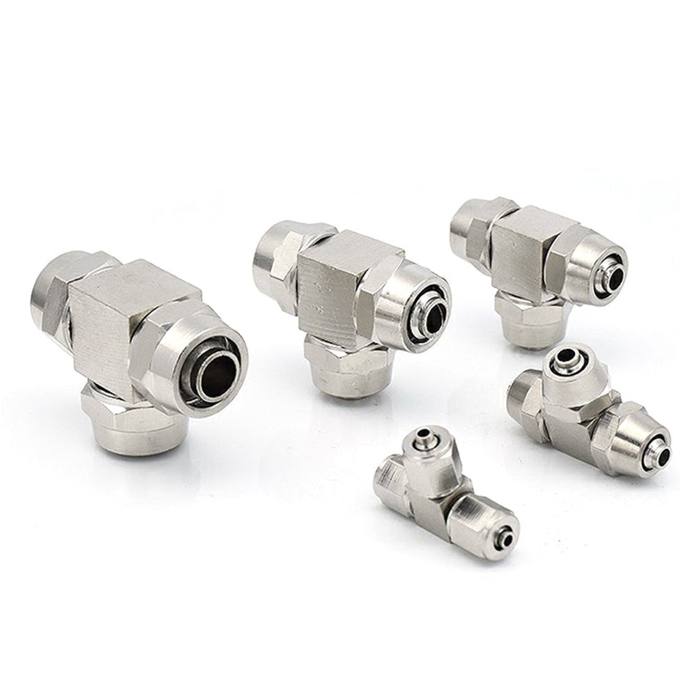 Pneumatic Push - In Fitting Brass/Stainless Steel Tee Joiner Qucik Connector - HomeDIYer