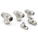 Pneumatic Push-In Fitting Brass/Stainless Steel Tee Joiner Qucik Connector