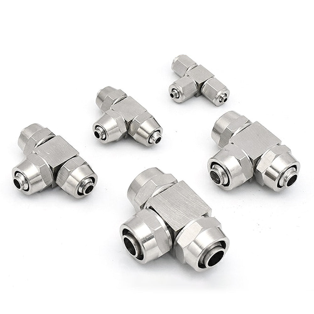 Pneumatic Push - In Fitting Brass/Stainless Steel Tee Joiner Qucik Connector - HomeDIYer