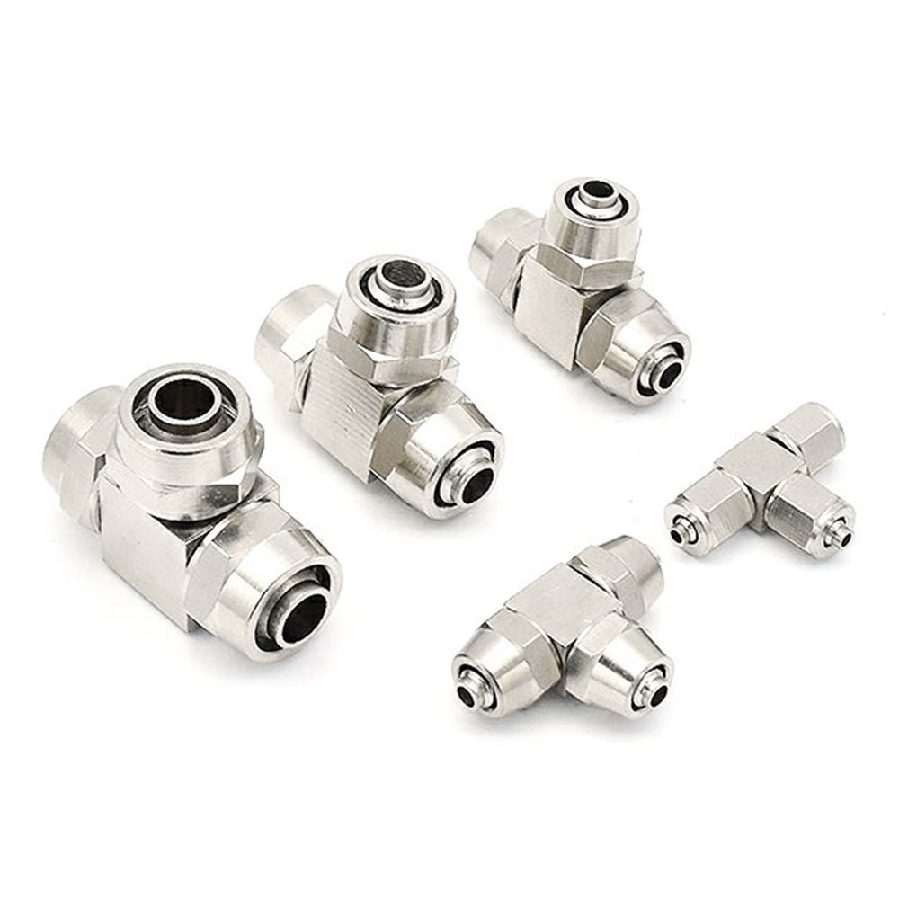 Pneumatic Push - In Fitting Brass/Stainless Steel Tee Joiner Qucik Connector - HomeDIYer