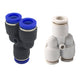 Pneumatic Reducer Y Push In Fittings - Y Shape 3 Way Connector 4mm to 10mm