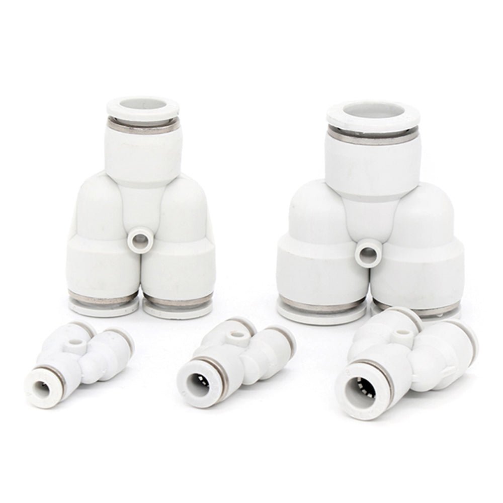 Pneumatic Reducer Y Push In Fittings - Y Shape 3 Way Connector 4mm to 10mm - HomeDIYer