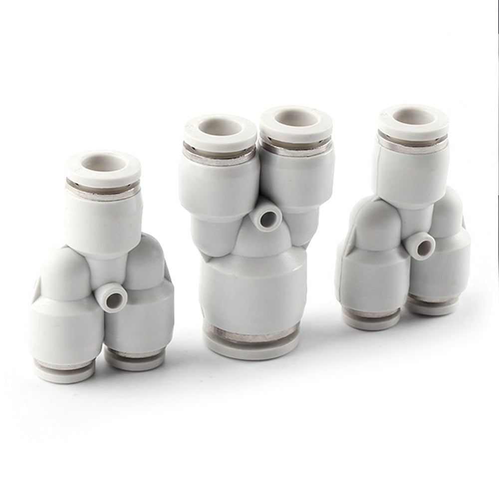 Pneumatic Reducer Y Push In Fittings - Y Shape 3 Way Connector 4mm to 10mm - HomeDIYer