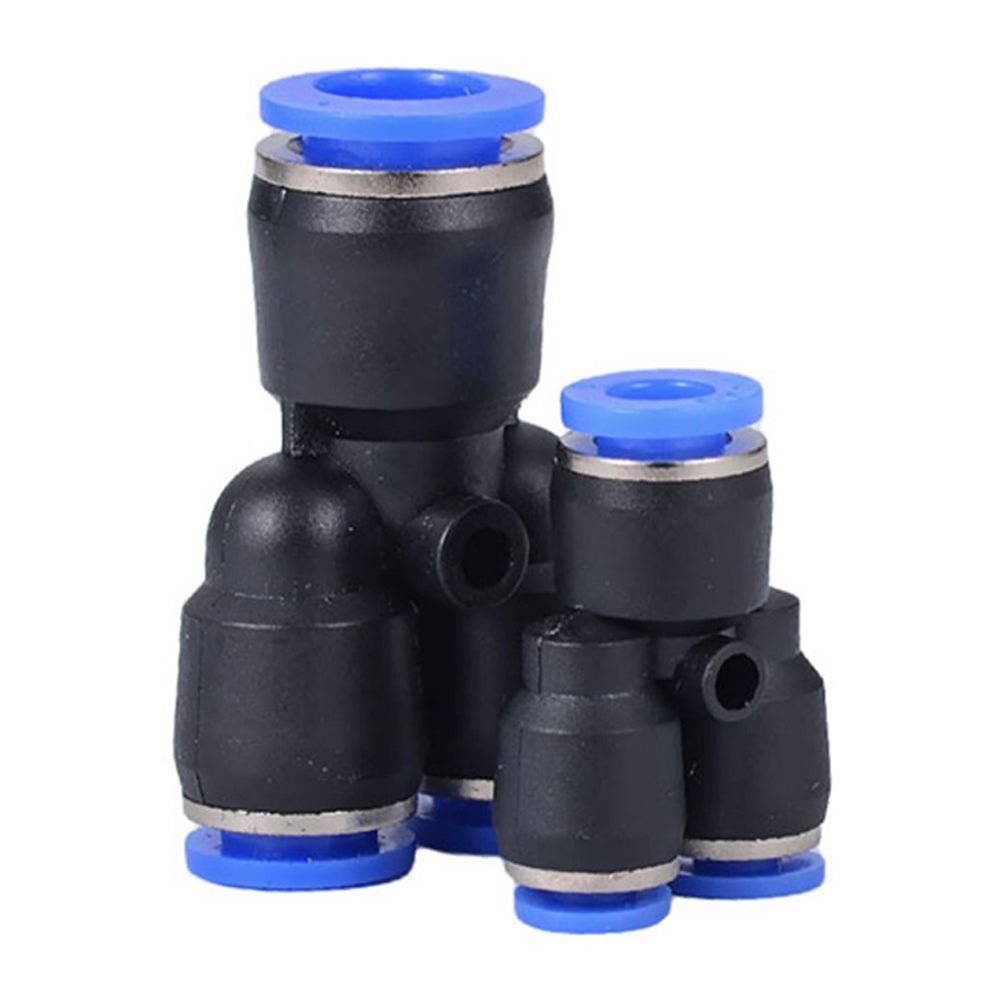 Pneumatic Reducer Y Push In Fittings - Y Shape 3 Way Connector 4mm to 10mm - HomeDIYer