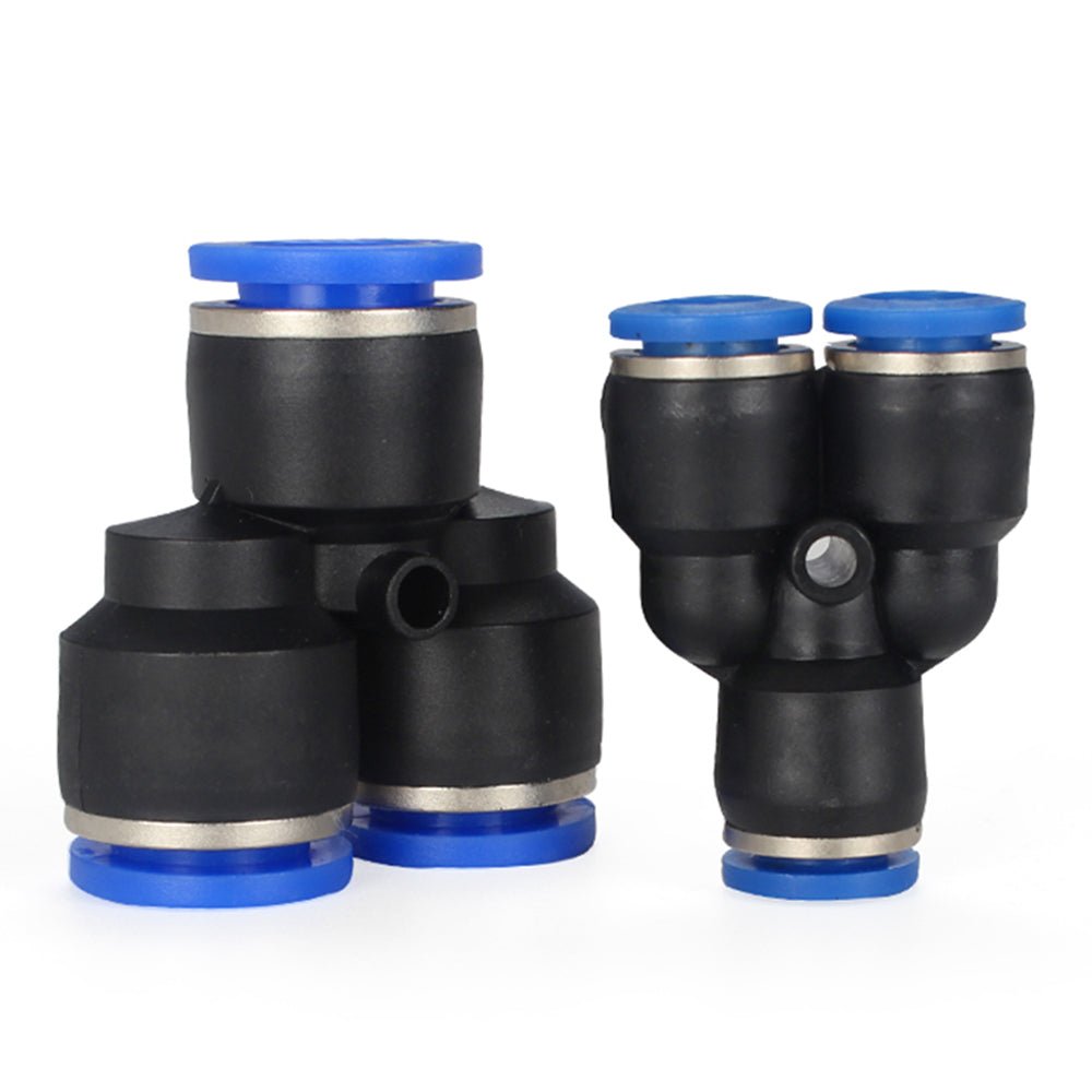 Pneumatic Equal Y Push In Fittings - Y Shape 3 Way Connector 4mm to 16mm - HomeDIYer