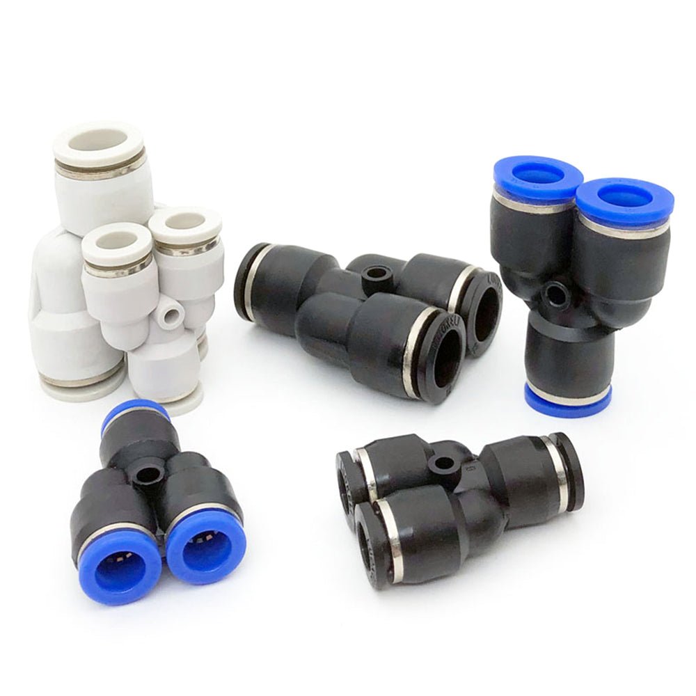 Pneumatic Equal Y Push In Fittings - Y Shape 3 Way Connector 4mm to 16mm - HomeDIYer