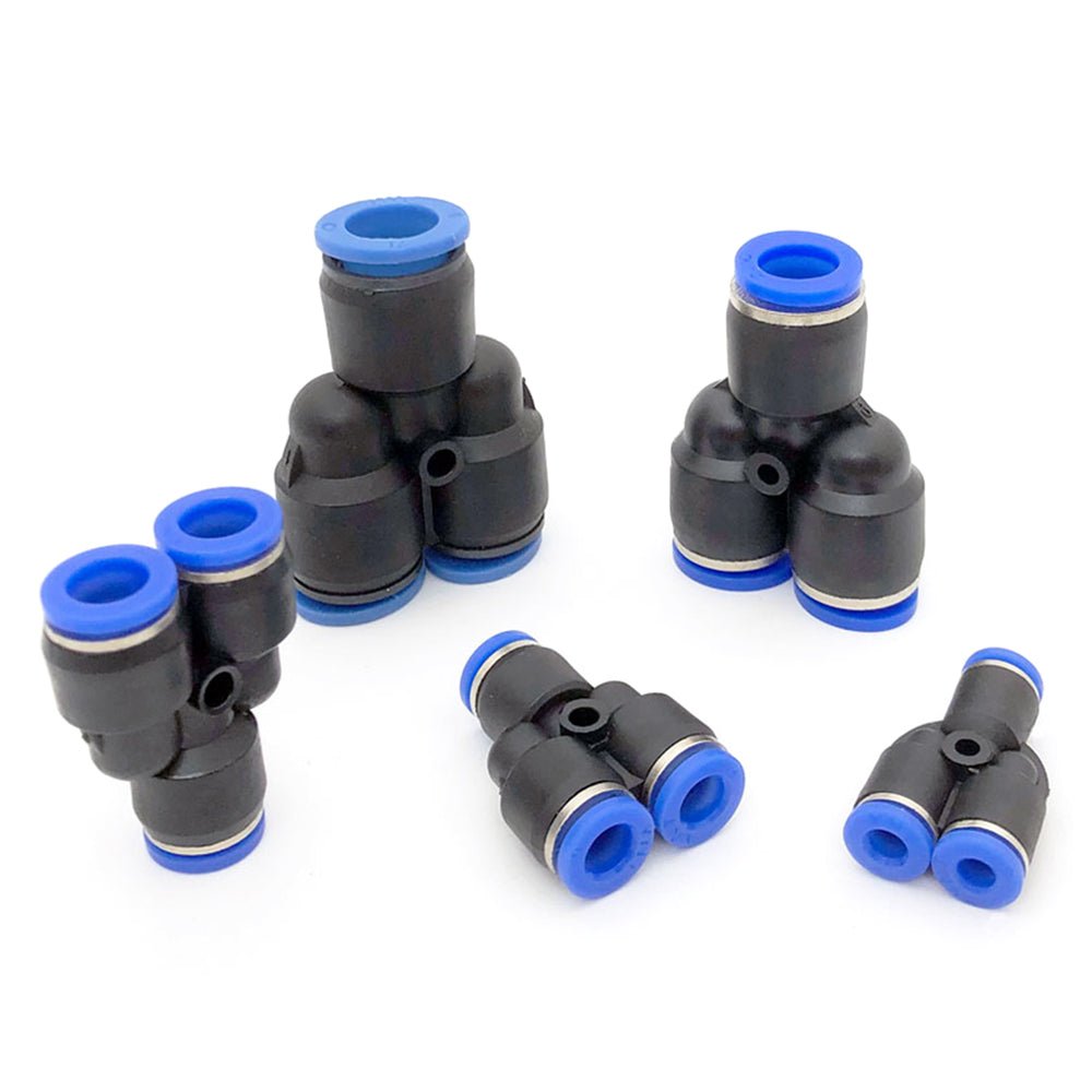 Pneumatic Equal Y Push In Fittings - Y Shape 3 Way Connector 4mm to 16mm - HomeDIYer