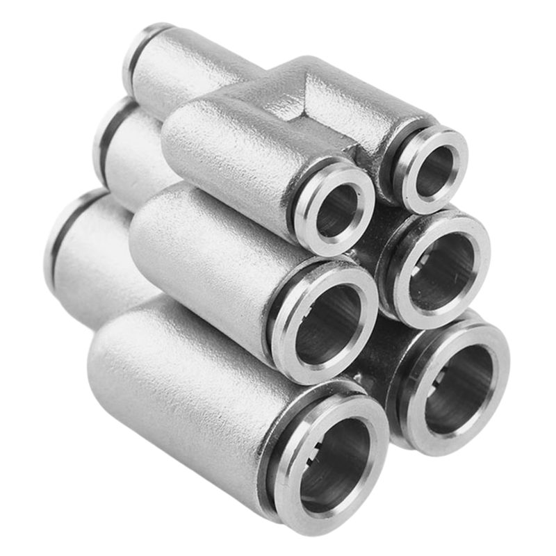 Equal Y Connector Stainless Steel Pneumatic Push - In Fitting for Air Water Hose - HomeDIYer