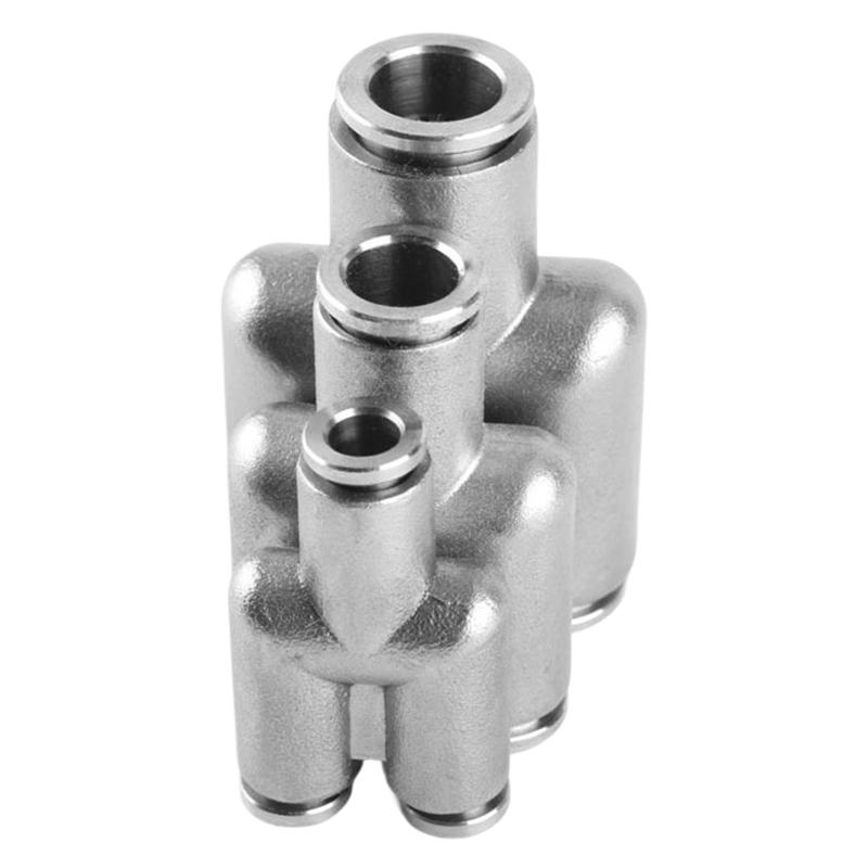 Equal Y Connector Stainless Steel Pneumatic Push - In Fitting for Air Water Hose - HomeDIYer