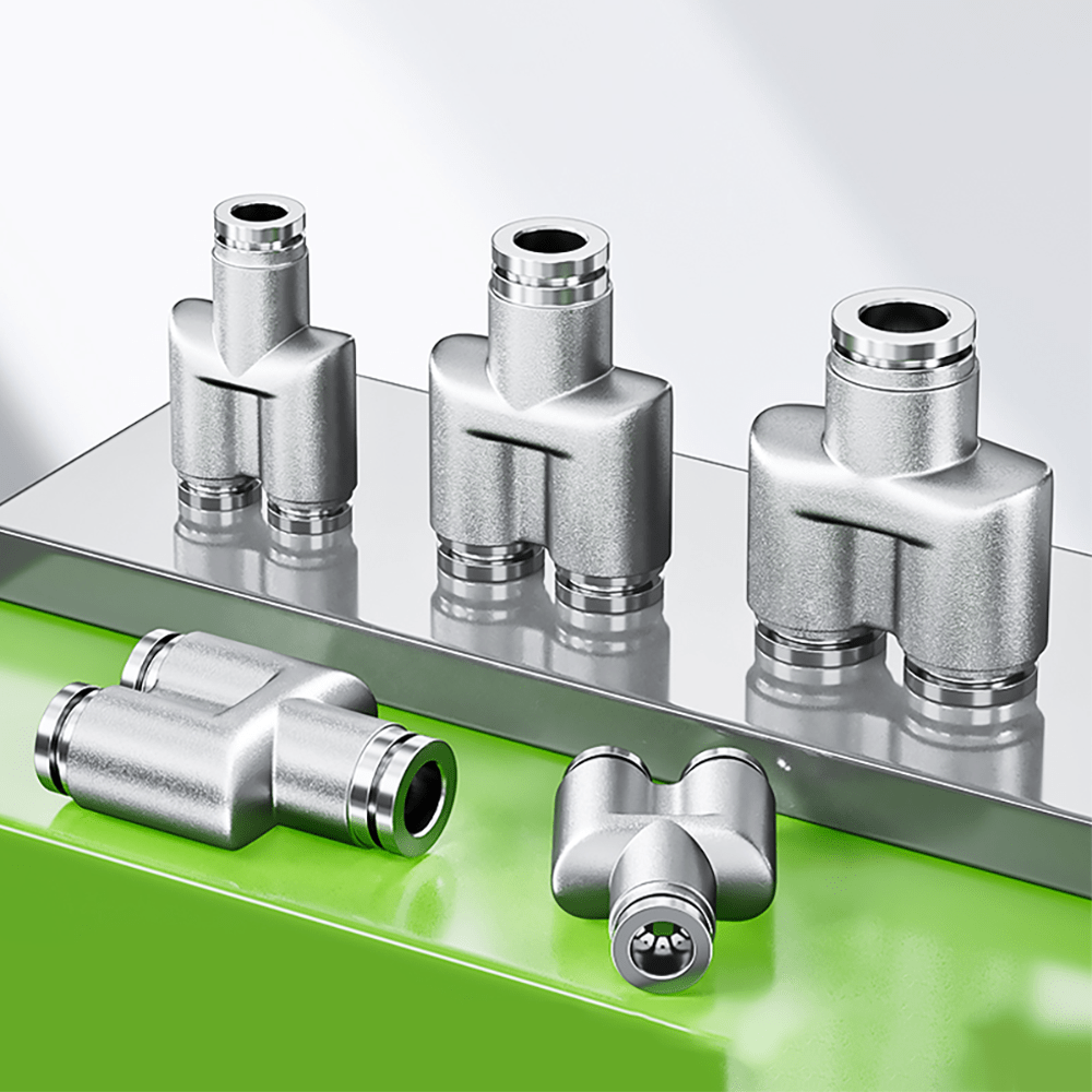 Equal Y Connector Stainless Steel Pneumatic Push - In Fitting for Air Water Hose - HomeDIYer